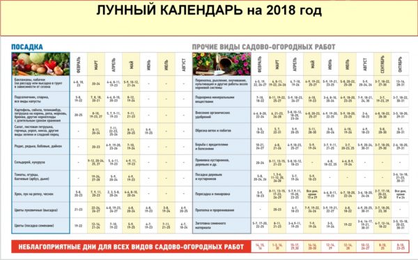 Лунный календарь 2018