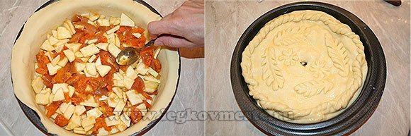 Как приготовить пирог с яблоками и курагой
