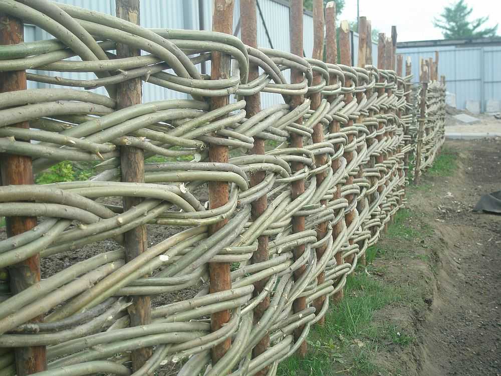 Плетеные ограждения: как сделать плетеный забор из веток