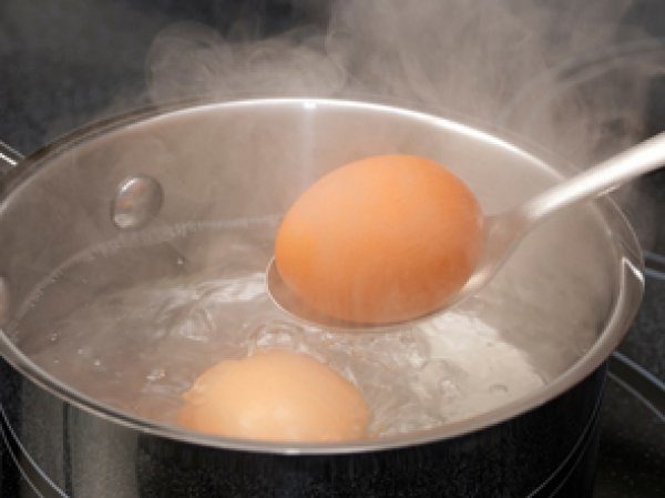 Загрузка яиц в кипяток