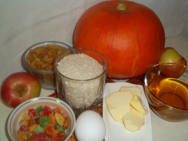 продукты для приготовления сладкой фаршированной тыквы в духовке
