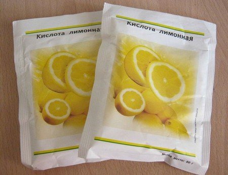 2 пакета с лимонной кислотой