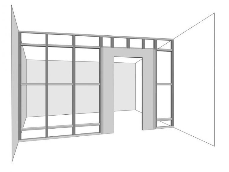 Схема гипсокартонной перегородки