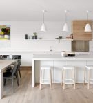 Просторная кухня-столовая в стиле минимализм