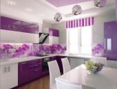 бело-фиолетовая кухня
