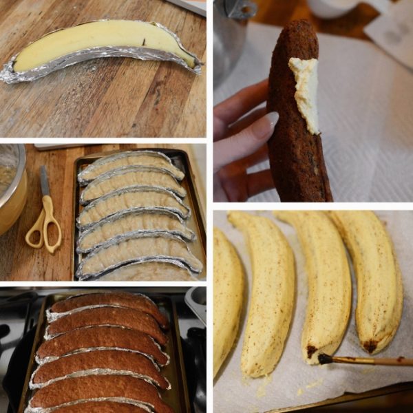 Оформление кексов в виде бананов