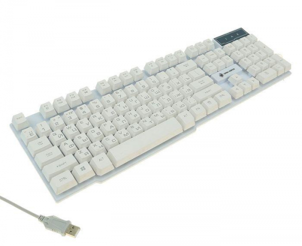 Белая клавиатура с подсветкой