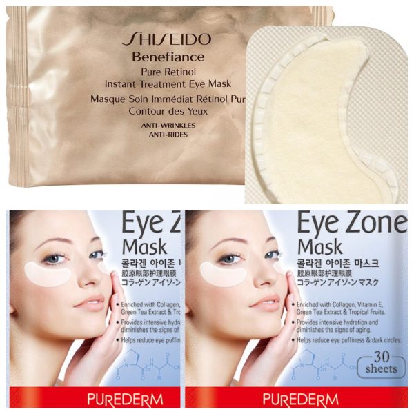 Патчи Benefiance Wrinkle24Resist, Eye Mask от Shiseido и Collagen Eye Zone Mask от Purederm