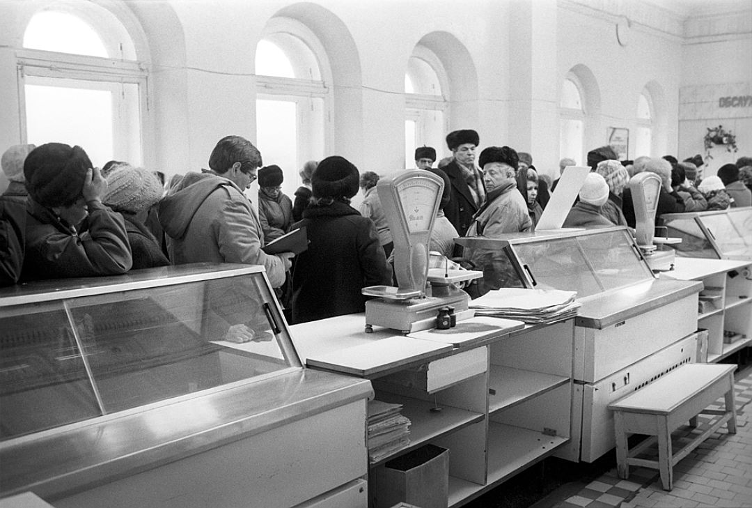 Полки магазинов в СССР 1991