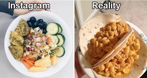 Еда в Инстаграме и реальной жизни